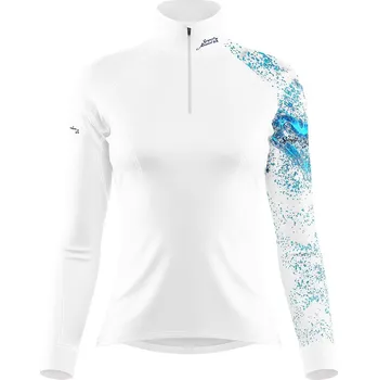 Dámské funkční triko dlouhý rukáv se zipem HEART bílá Bamboo Thermo - Modrá / XL