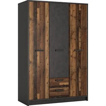 Šatní skříň LIVANA skříň 3D2S, matera tmavá/old style +možnost VÝNOSU + vyzvednutí ZDARMA