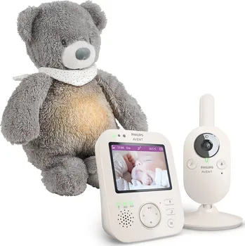 Dětský bezpečnostní prvek Philips AVENT Chůvička dětská video SCD891/26+NATTOU Uspáváček 4v1 Sleepy Bear Grey 0m+