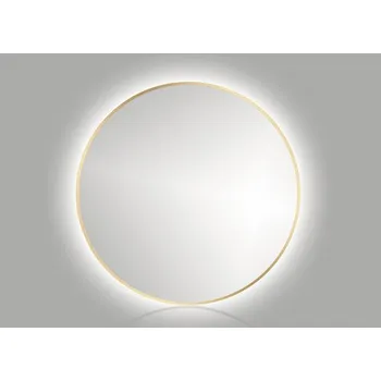 Zrcadlo Kulaté LED zrcadlo do koupelny s osvětlením Cordia Round line backlight mirror v zlatém rámu 100 x 100 cm R10000G IP44_