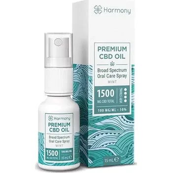 Pleťový krém Harmony CBD olej ve spreji 1500 mg, 15 ml, Máta