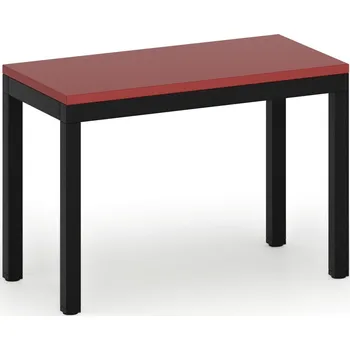 B2B Partner Šatní lavice, sedák - lamino, délka 600 mm, černé nohy, červená