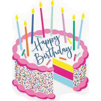 Papírový ubrousek Unique Ubrousky papírové růžový dort HB 16 ks