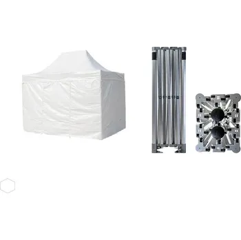 Zahradní stan Nůžkový párty stan 3x4,5 m TENTino BIG HEXAGON PVC EXTREME EXTRA HIGH ROOF Barva opláštění: 1A - BÍLÁ