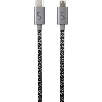 Datový kabel iWant certifikovaný pletený USB-C - Lightning kabel 1,8m vesmírně šedý (2.gen)