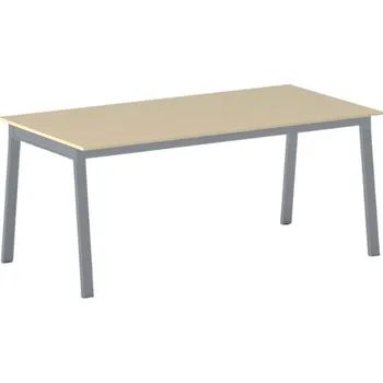 Psací stůl B2B Partner Jednací kancelářský stůl PRIMO BASIC, 160x80 cm, šedostříbrná podnož, dub přírodní