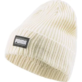 Čepice Pletená čepice Puma RIBBED CLASSIC CUFF BEANIE UNI Béžová, Bílá, Černá