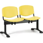 Euroseat Plastová lavice do čekáren ISO, 2-sedák, žlutá, černé nohy