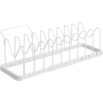 Příborník do zásuvky Bílý kovový nastavitelný organizér na pokličky Yamazaki Tower