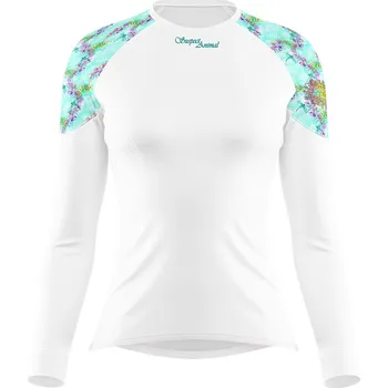 Dámské termoprádlo Dámské funkční triko s dlouhým rukávem DRAGONFLY bílá Bamboo Light New - Azurová / XL