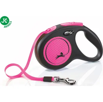 Vodítko pro psa flexi New Neon Tape (pásek) růžové, velikost M