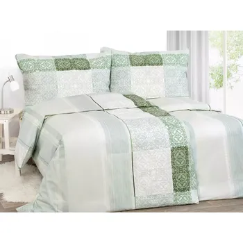 Povlečení Bavlněné povlečení - světle zelený zámecký vzor 140x220+70x90