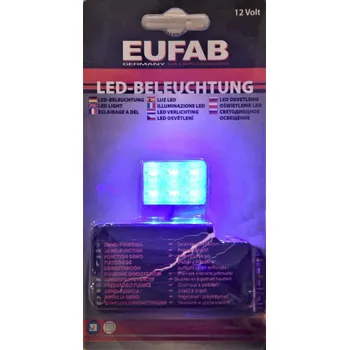 Autodíl LED panel 30x20 mm 12V, 6LED modré - EUFAB