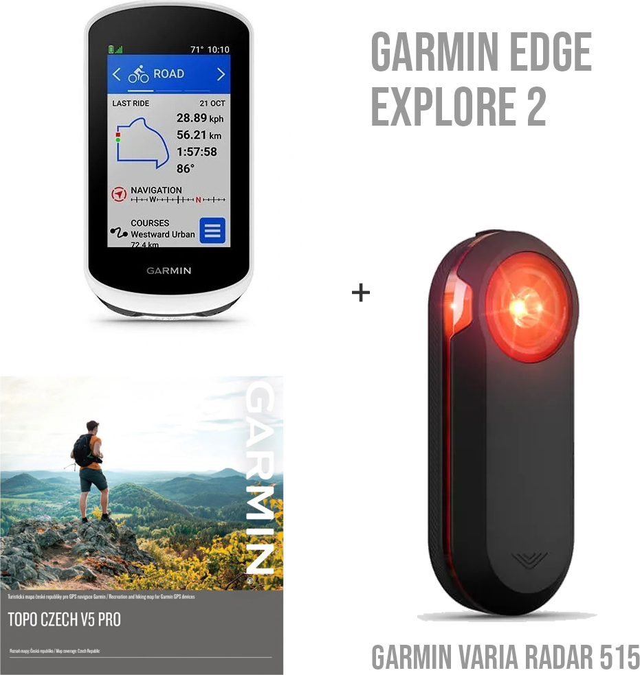 Garmin Edge Explore 2 + Garmin Varia RTL515 + dárek