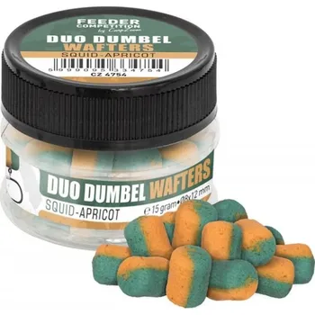 Boilies Carp Zoom Duo Dumbels Wafters - kalamár-meruňka Průměr: 10x14 mm, Hmotnost: 15 g