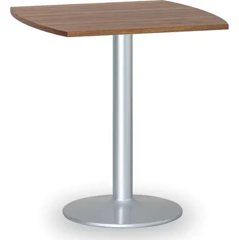 Jednací stůl B2B Partner Konferenční stolek FILIP II, 66x66 cm, šedá podnož, ořech