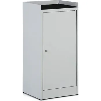 Kovona Dílenská policová skříňka na nářadí KOVONA, 3 police, 1 zásuvka, demontovaná, 450 x 400 x 1000 mm, šedé dveře