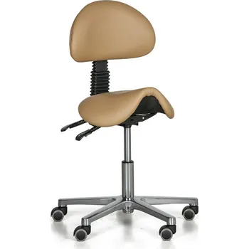 B2B Partner Pracovní židle SHAWNA, sedák ve tvaru sedla, měkká kolečka, béžová