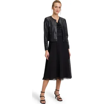 Dámská casual bunda Vera Mont dámský koženkový blazer se zipem 0221/4087/9045 Černá 42