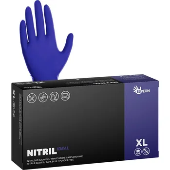 Vyšetřovací rukavice Espeon Nitrilové rukavice NITRIL IDEAL 100 ks, nepudrované, tmavě modré, 3.5 g Velikost: XL