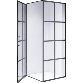 BPS-koupelny Čtvercový sprchový kout HYD-SK10A 90x90 černá/transparent - bez vaničky