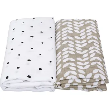 Zavinovačka MOTHERHOOD Přikrývka a zavinovačka mušelínová Premium 2 ks Beige Classics 100x120 cm