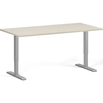 Psací stůl B2B Partner Výškově nastavitelný stůl, 160x80 cm, 2 motory, šedá podnož, bříza