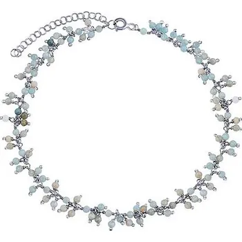 Řetízek Stříbrný řetízek na nohu s pravým akvamarínem Bern INS1015AAQ