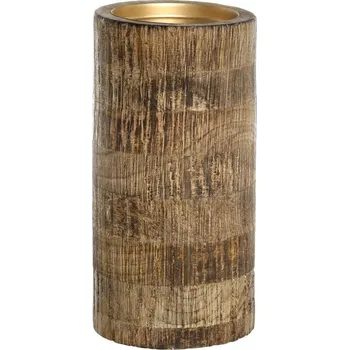 Svícen Dřevěný sloupovitý svícen na širokou svíčku Mango Wood XL - Ø 10*20 cm