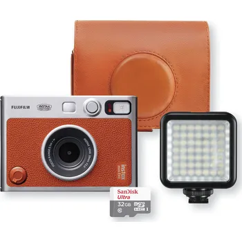 Analogový fotoaparát Fujifilm Instax Mini Evo Start Set Brown + Mini Album Weave Brown