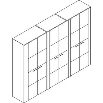 Šatní skříň Jitona Keros šatní skříň, 6 dveří DUB SUKATÝ přírodní lak