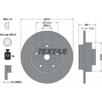 Brzdový kotouč Brzdový kotouč TEXTAR 92232603