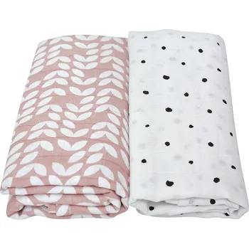 Zavinovačka MOTHERHOOD Přikrývka a zavinovačka mušelínová Premium 2 ks Pink Classics 100x120 cm