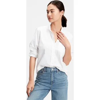 Dámská košile Košile GAP Fitted Oxford Shirt Optic White XXS