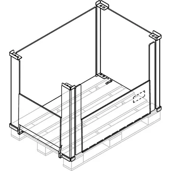 paleta Wanzl Drátěný paletový nástavec PA-X3/S, sklopná podélná a krátká stěna