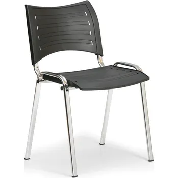 Jednací židle B2B Partner Plastová židle SMART, chromované nohy, černá