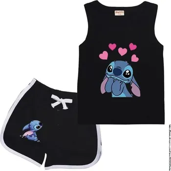 Lilo & Stitch Dětský letní set - tílko + kraťasy s motivem "Lilo a Stitch" Barva: Černá, Velikost: 120 (5-6 let)