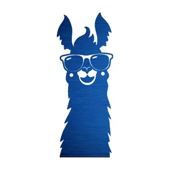 Samolepící dekorace SAMOLEPKA Lama 007 pravá s brýlemi (65 - škrábaný kov modrý) NA AUTO, NÁLEPKA, FÓLIE, POLEP, TUNING, VLASTNÍ TEXT, TISK, AUTOSAMOLEPKY.cz, POLEPY, OBRÁZEK, LOGO, SAMOLEPKY