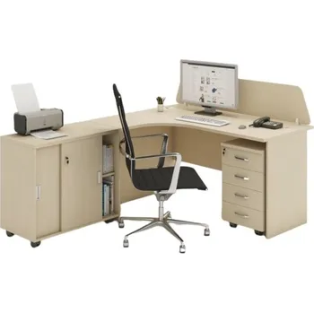 B2B Partner Sestava kancelářského nábytku MIRELLI, typ F, levá, bříza