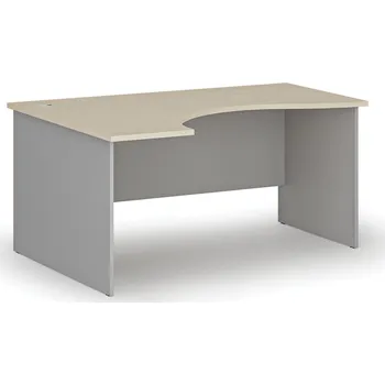 Psací stůl B2B Partner Ergonomický kancelářský psací stůl PRIMO GRAY, 160x120 cm, levý, šedá/bříza