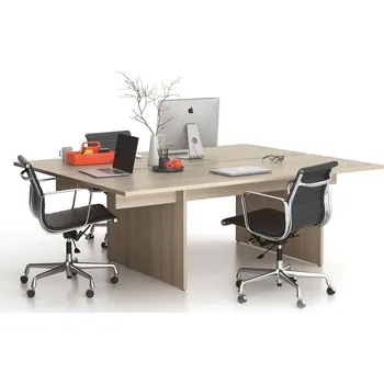 Psací stůl B2B Partner Kancelářský stůl double SOLID + 1x přísed, 210x165 cm, dub přírodní