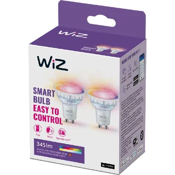 Bodové svítidlo WiZ SET 2x LED skleněná žárovka GU10 PAR16 4,9W (50W) 345lm 2700-6500K RGB IP20, stmívatelná
