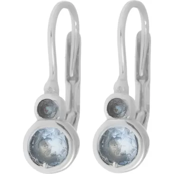 Náušnice Argento 67204 Stříbrné náušnice - bledě modré kulaté zirkony