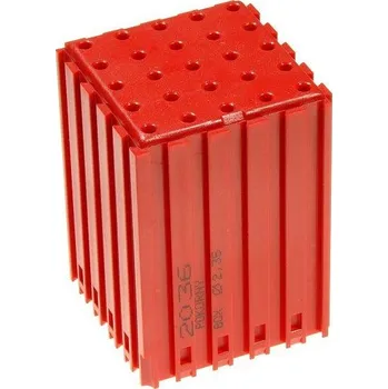 B2B Partner Plastový box na nářadí s válcovou stopkou D2,35, modul 5x5, 25 dutin, červená
