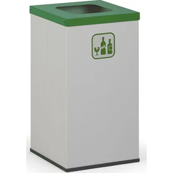 Odpadkový koš Alfa 3 Koš na tříděný odpad 42 L, bez vnitřní nádoby, šedý/zelený
