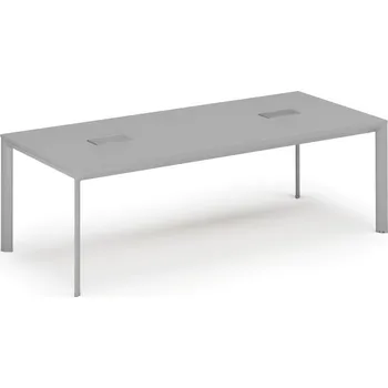 Nábytek B2B Partner Jednací stůl PRIMO INVITATION, 240x120 cm, šedá + 2x stolní zásuvka TYP I, stříbrná