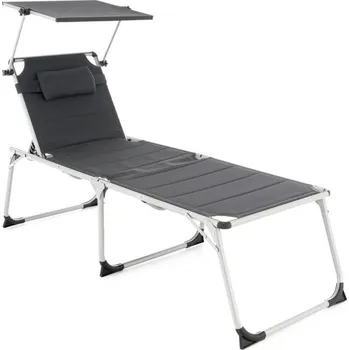Zahradní lehátko XXL lehátko pro seniory extra vysoké D70763 hliník/textil