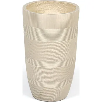 Květináč B2B Partner Květináč válcový L, 34 x 34 x 56 cm, fiberclay, béžová