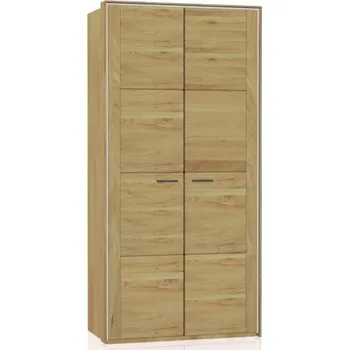 Šatní skříň Jitona Keros šatní skříň, 2 dveře, s římsou a lezénami DUB SUKATÝ přírodní lak