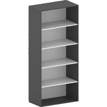 Policová skříň B2B Partner Kancelářský regál FUTURE, 850 x 450 x 1900 mm, bílá/grafitová